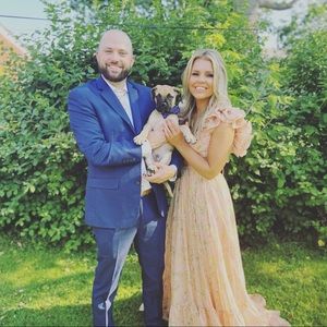 Mac Duggal Floral Chiffon Ballgown